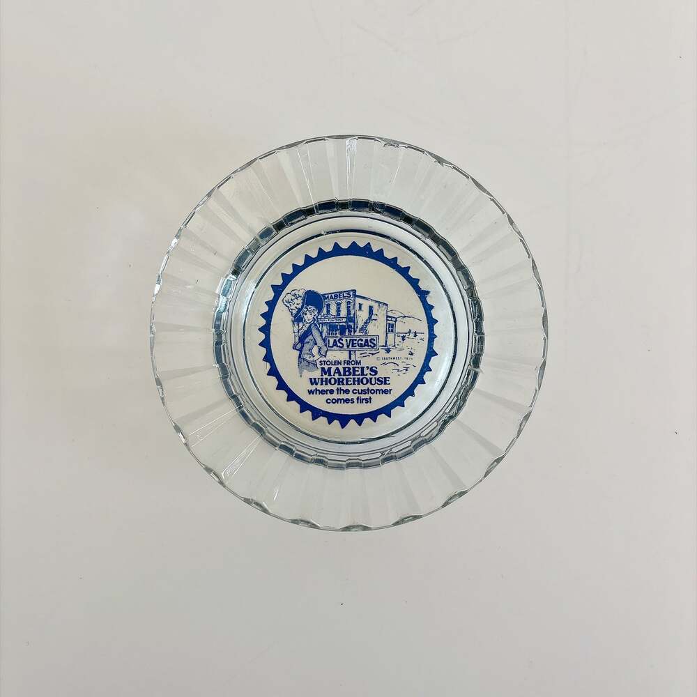 Vintage Mabel's Whorehouse Las Vegas Glass Ashtray